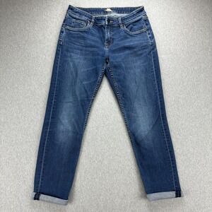 Tommy Bahama Jeans Womens 29x25 Blue Straight Leg Mid Rise Slim Boyfriend Cuffed